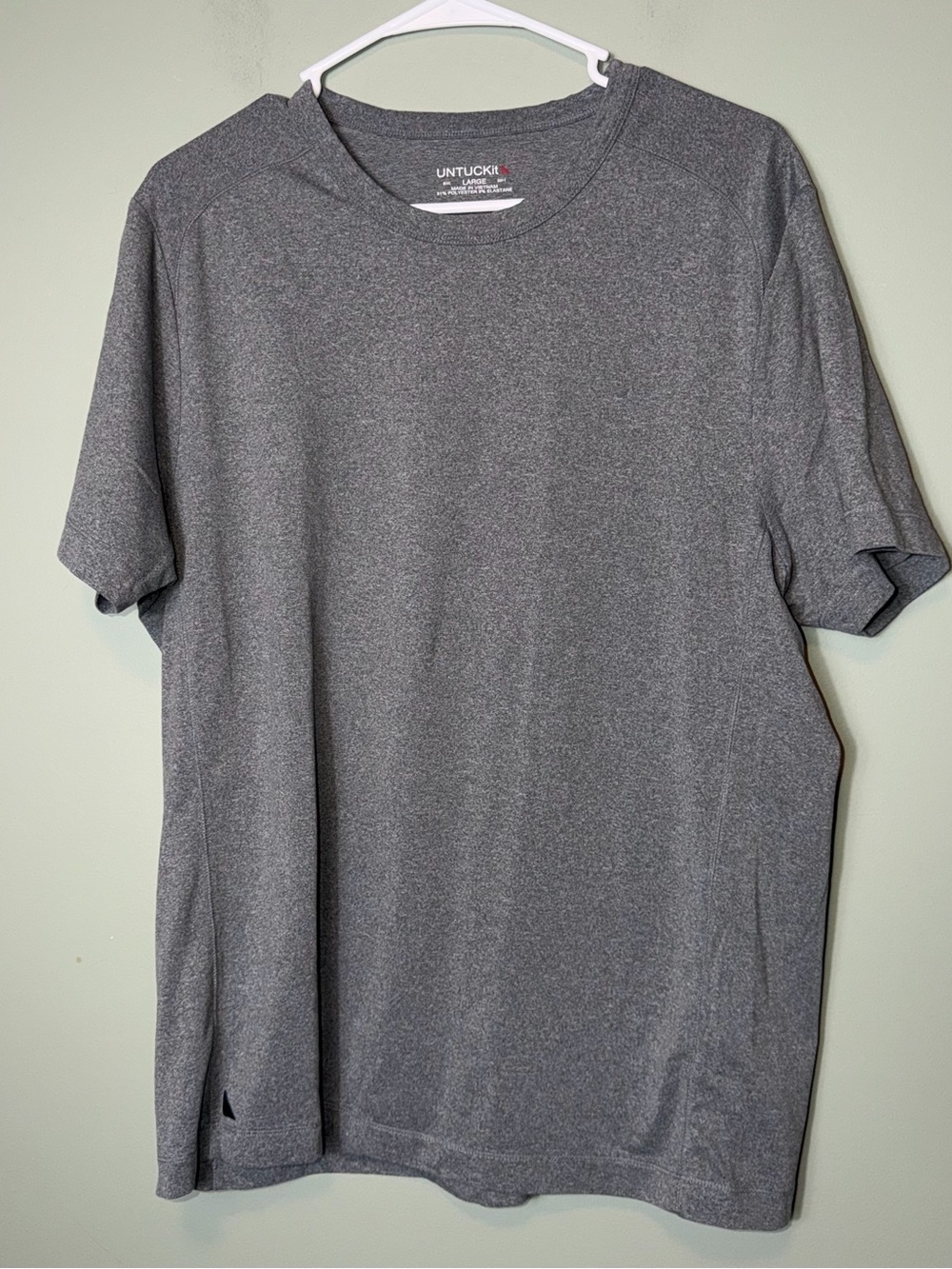 Untuckit Men's Gray Performance Crew Neck Shirt Large